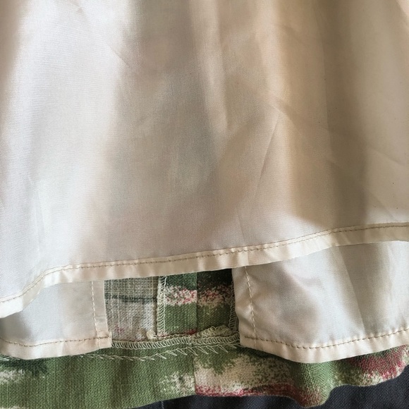 Vintage Linen Cotton  Blend Pleated Boho Prairie Maxi Skirt Medium - Picture 14 of 16